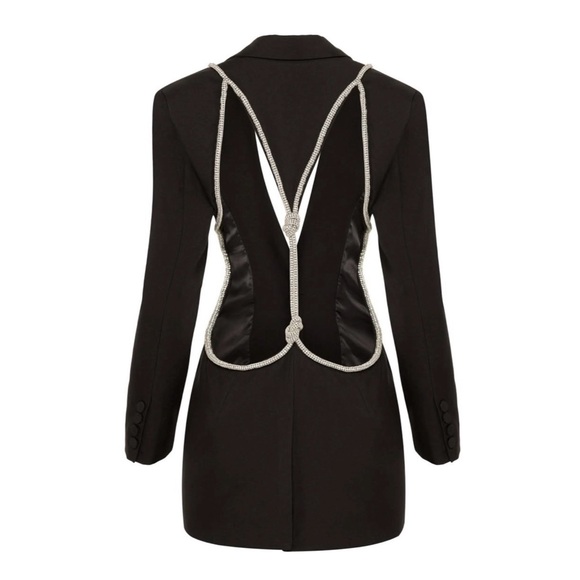 YG Collection Rhinestone Open Back Blazer - Picture 6 of 9